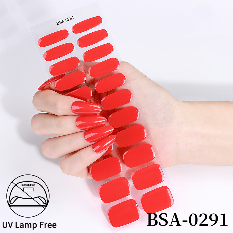 no-bake gel manicure stickers waterprooffashionpure color nail stickers no cure gel nail wraps