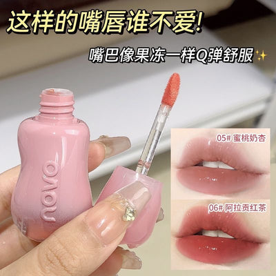Makeup novo crystal clear diffuse water glossy lip glaze mirror pouty lips not easy to fade white affordable lipstick lip gloss