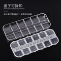 Nail art 12-compartment long storage box - clear acrylic jewelry rhinestone organizer - wholesale from manufacturer