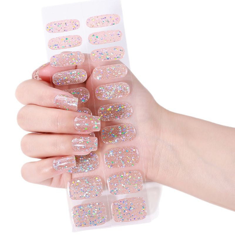Zhengxiang personalized gel manicure stickers waterprooffashion onion powder manicure stickers uv light therapy semi-baked nail stickers nail