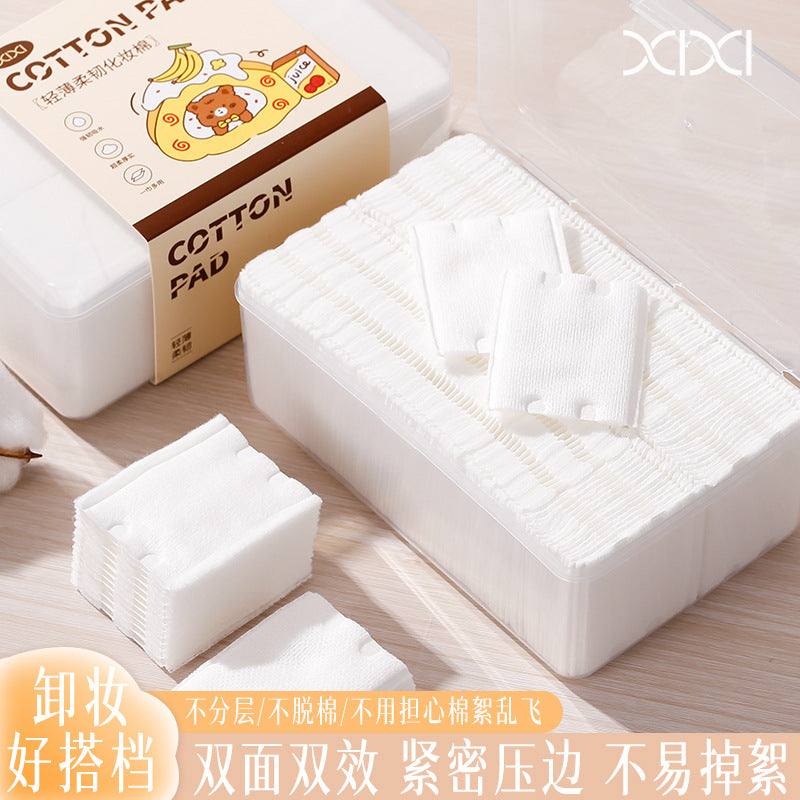 Xixi double-sided multi-effect cotton pads, deep cleansing facial lip makeup remover cotton pads, wet and dry use wet compress cotton pads
