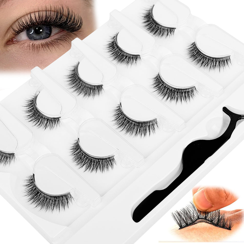 Ready-to-ship, glue-free, self-adhesive false eyelashes from the manufacturer. wholesale multi-pair, one-piece, long and slender black band false eyelashes with adhesive strip for lazy users