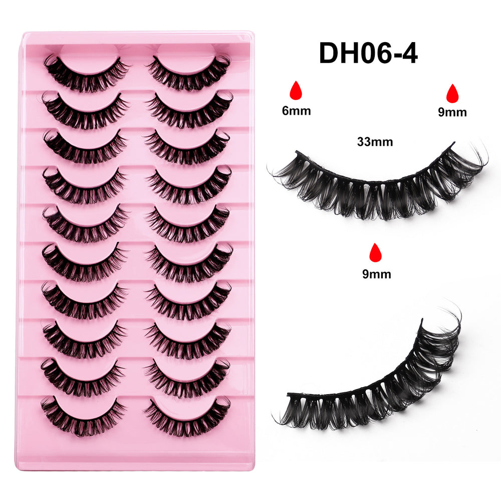 fox style false eyelashes glue style qingdao european and american curling stereo cat eye style hard stem false eyelashes factory