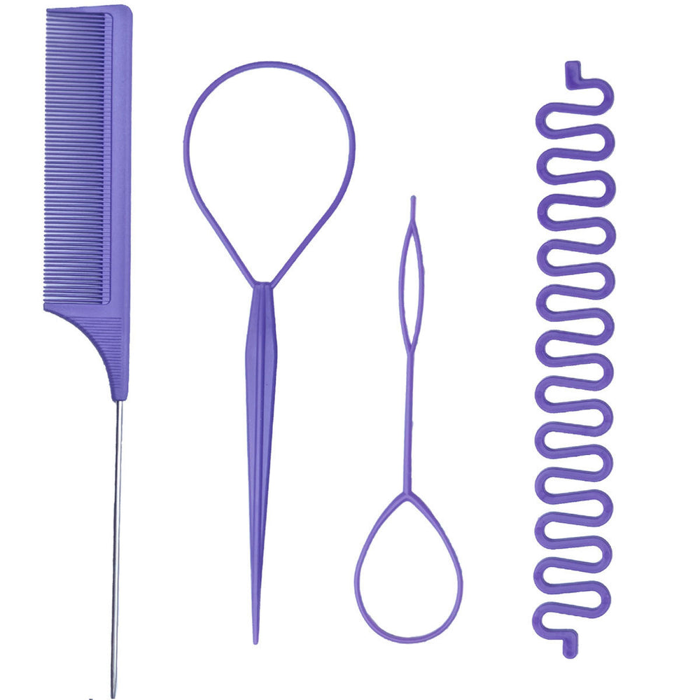 Hair braiding needle, hair braider, hair curler, 8-piece set, hair styling hair accessories, hairdressing tools, fishbone braid, steel needle comb