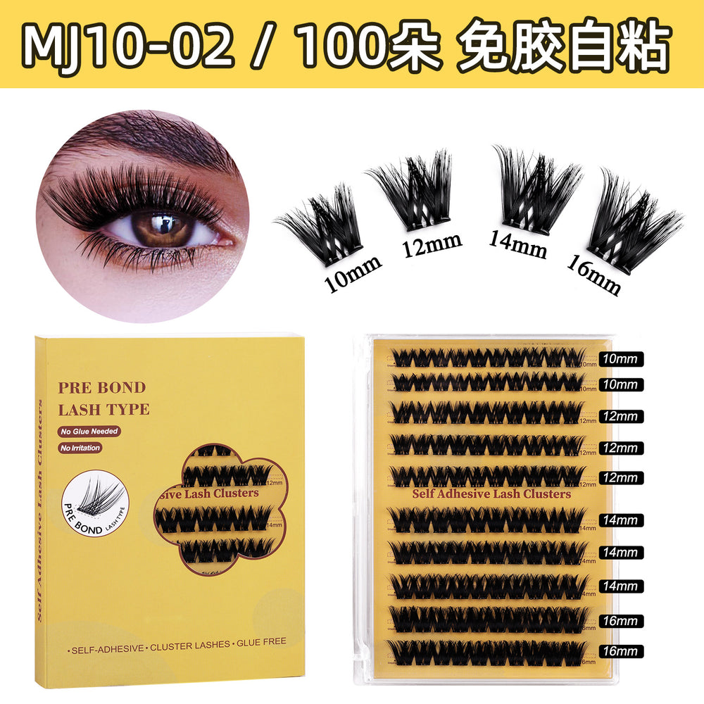 Glue-free false eyelashes fashion cross-border segmented formaldehyde-free diy curling and thickening suitcluster lashes