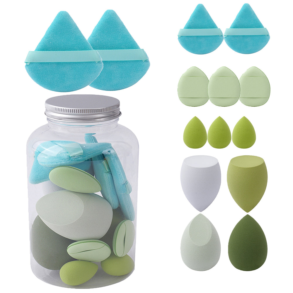 Export hot beauty egg set cross-border 14-piece mini triangle water drop puff air cushion makeup egg sponge