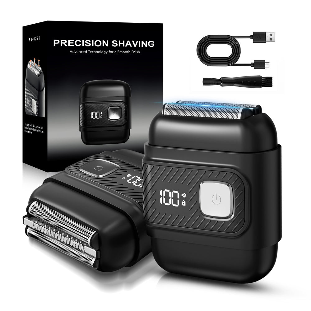 Digital display portable dual-battery razor travel lock magnetic shaver floating triple-blade reciprocating shaver