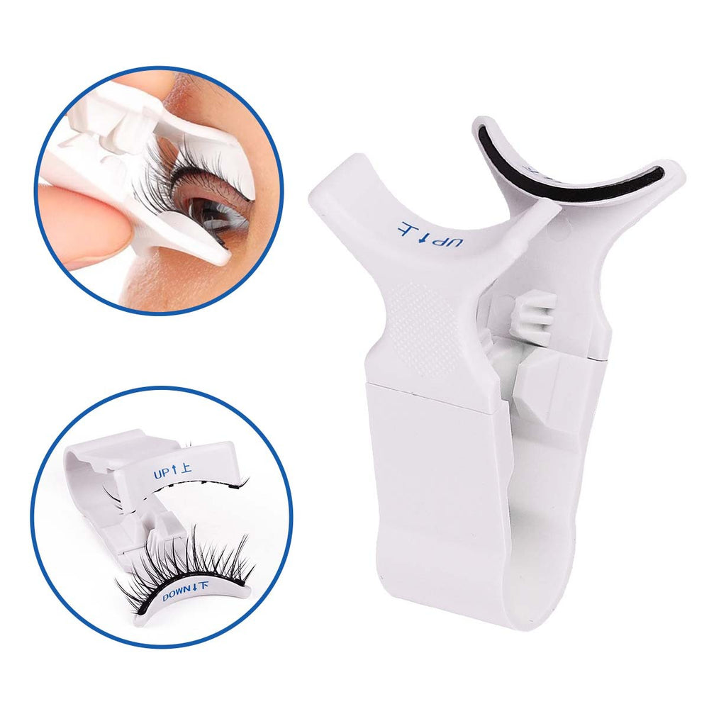 Pingdu magnetic eyelash curler v-shaped clip all-in-one white in stock false eyelash application tool magnetic easy to use