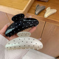 Women's frenchclassy polka dot shell casualfashioneasiest for match multi-hair sweet large back shark clip hair accessories