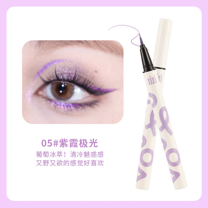 Makeup xixi metal diamond pearlescent eyeliner long-lasting waterproof not easy to smudge down to lying silkworm pen eyeliner pen