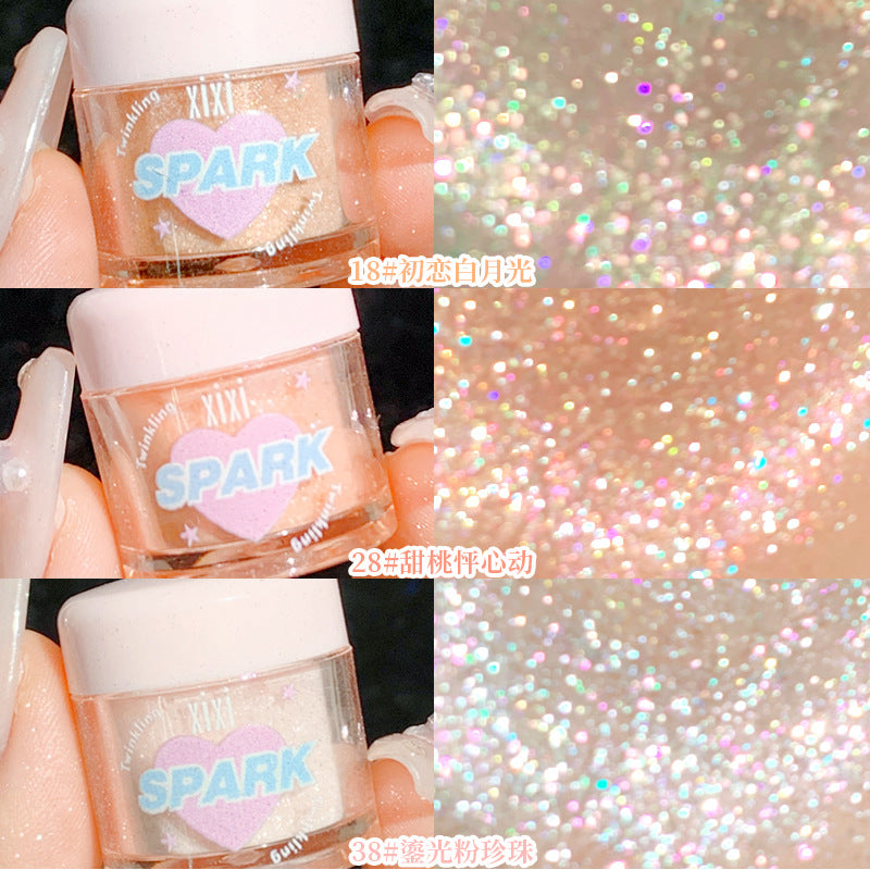Makeup xixi dreamland clear sparkling highlighting powder pearlescent fine sparkling brightening highlighting silkworm eyeshadow powder