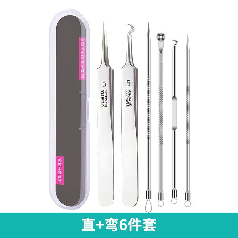 Factory direct stainless steel blackhead remover kit - includes ultra-fine tweezers, blackhead extractor, and acne pimple popping tool