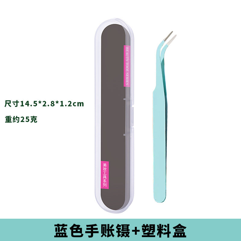 Stainless steel macaron colorful hand tweezers thickened elbow tweezers handmade diy tools hand tweezers