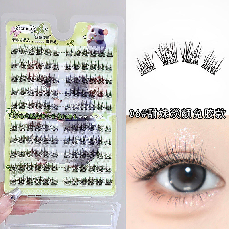 Gege bear nine-tailed rabbit fox series glue-free false eyelashes comic artificial segmented elongated eye tail novice eyelashes