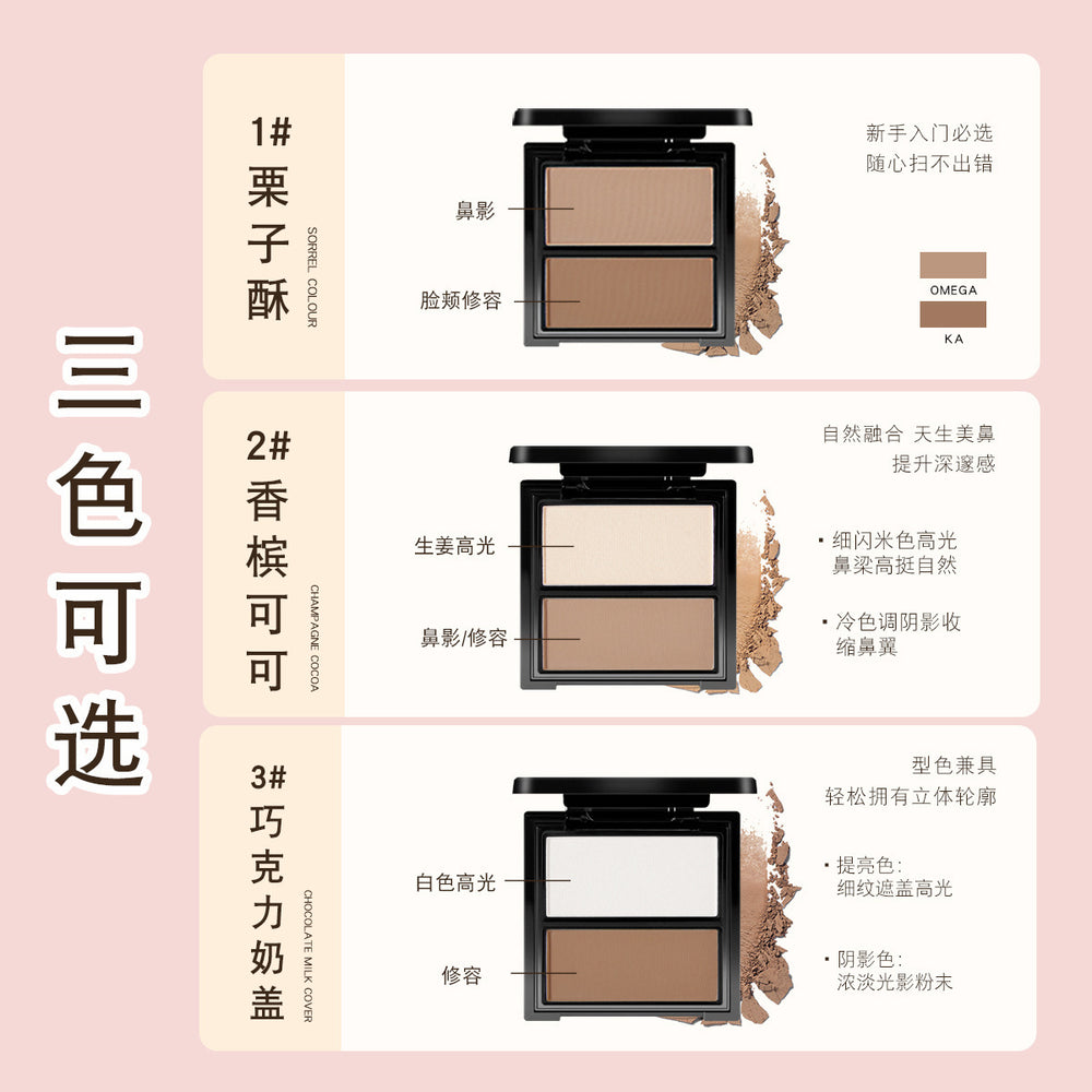 Novo 3d sculpting duo contour palette - highlight & contour all-in-one for face, nose, and shadow