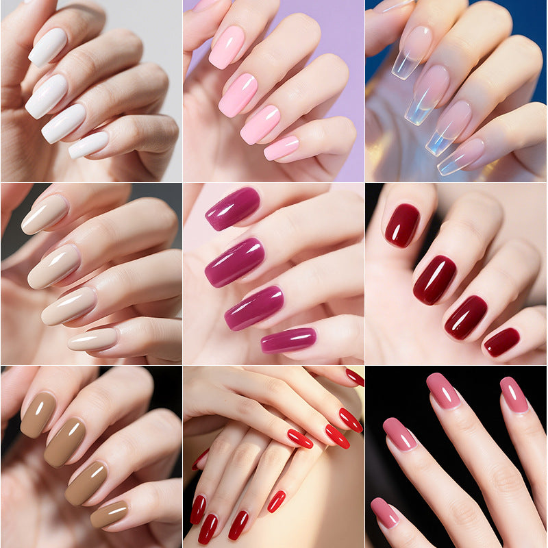 Zhengxiang cross-border fashion pure color gel manicure stickers waterproof flash uv light therapy semi-baked nail stickers full stickers personalized