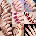 Zhengxiang cross-border fashion pure color gel manicure stickers waterproof flash uv light therapy semi-baked nail stickers full stickers personalized