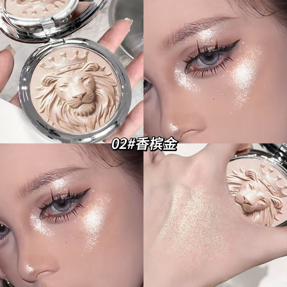 Makeup kobeleen lion head highlighter powder facial stereo brightening pearlescent flash soft waxy mashed potato highlighter cream