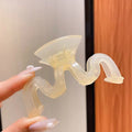 Classy acrylic heart gripper female elegant hairpin back of head hair clip small shark clip headwear
