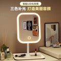 Led makeup mirror with light, bedroom vanity mirror, plastic dorm room home desktop storage, home glass mirror