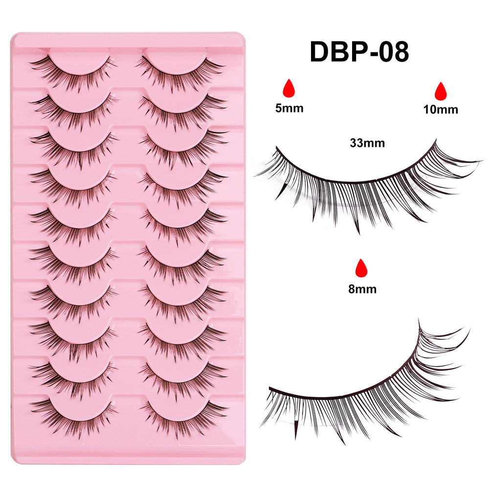 Premium *hard stem false eyelashes - 10 pairs - european & american style - black band - barbie doll/devil eye - dense volume - stage makeup lashes