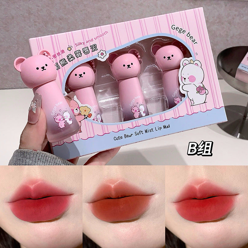 Gege bear makeup - soft matte lip clay: velvety, matte, highly pigmented, non-drying, waterproof, and whitening lip glaze