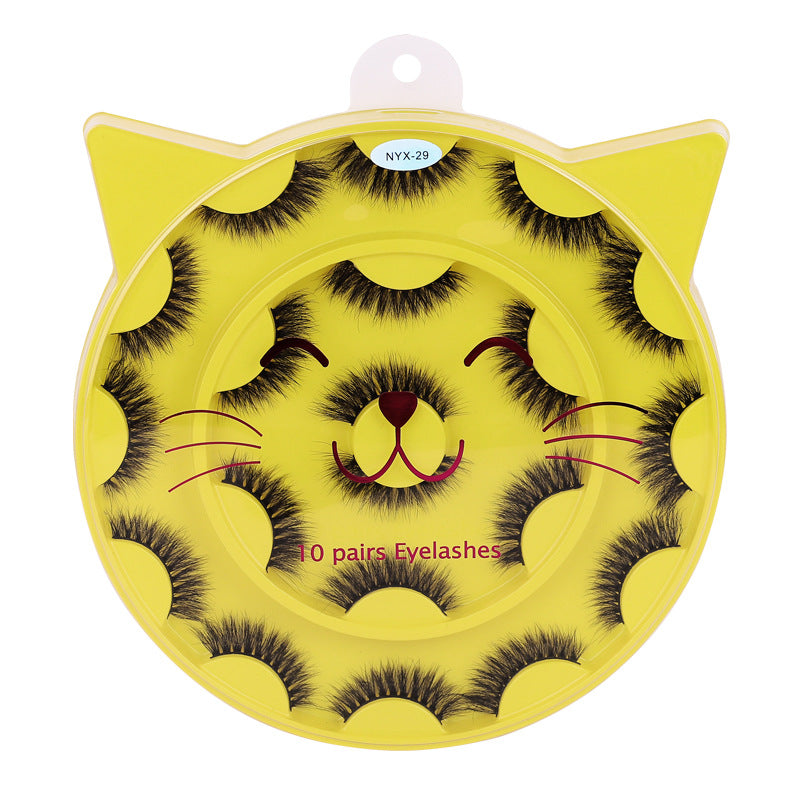 European and american fluffy false eyelashes, thick 3dstereo soft layered hard stem eyelashes, one whole strip, wholesale