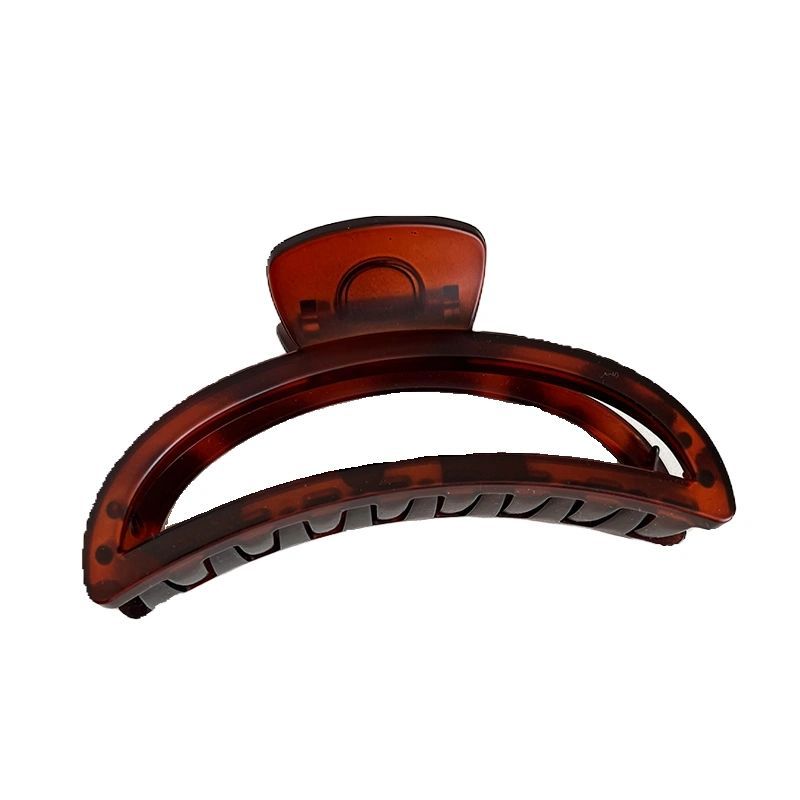 2024 premium matte black deep red-brown crescent claw clip - french chic, elegant, minimalist, extra-large hair clip