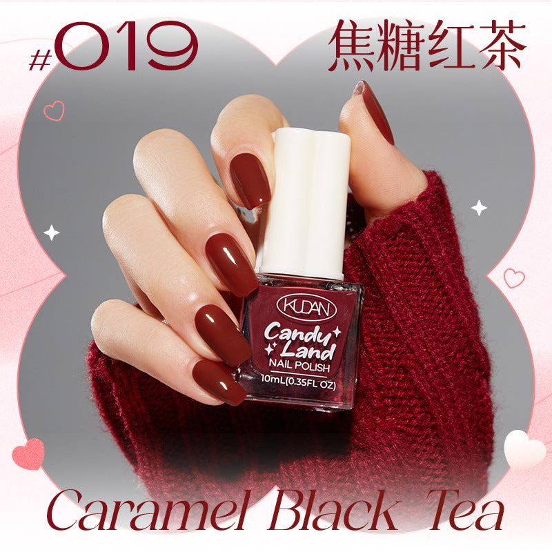 New water-based peel-off nail polish: long-lasting, quick-drying, no-bake, solid color, glitter, nude, and protective base coat - candyland collection