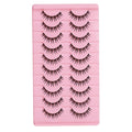 10 pairs of soft stem eyelashes with transparent stems, natural long and soft comic fox false eyelashes, wholesale