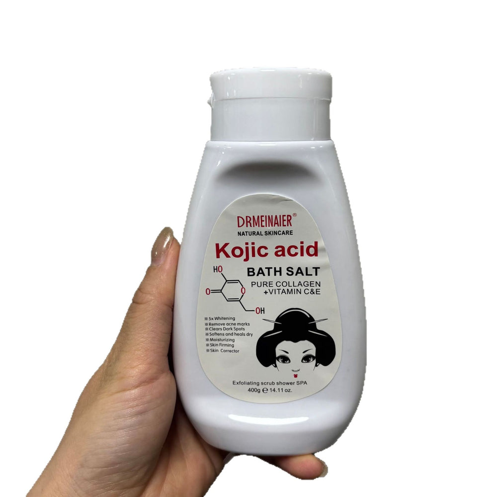 kojic acid collagen bath salt 400g - all-over brightening, exfoliating, and chicken skin treatment scrub - export quality