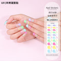 Zhengxiang customized gel manicure stickers korean uv semi-baked semi-cured nail stickers cross-border gradient manicure stickers wholesale