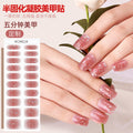 Zhengxiang custom gel nail stickers uv light therapy semi-cured nail art stickers second generation semi-cured nail stickers waterproof wholesale