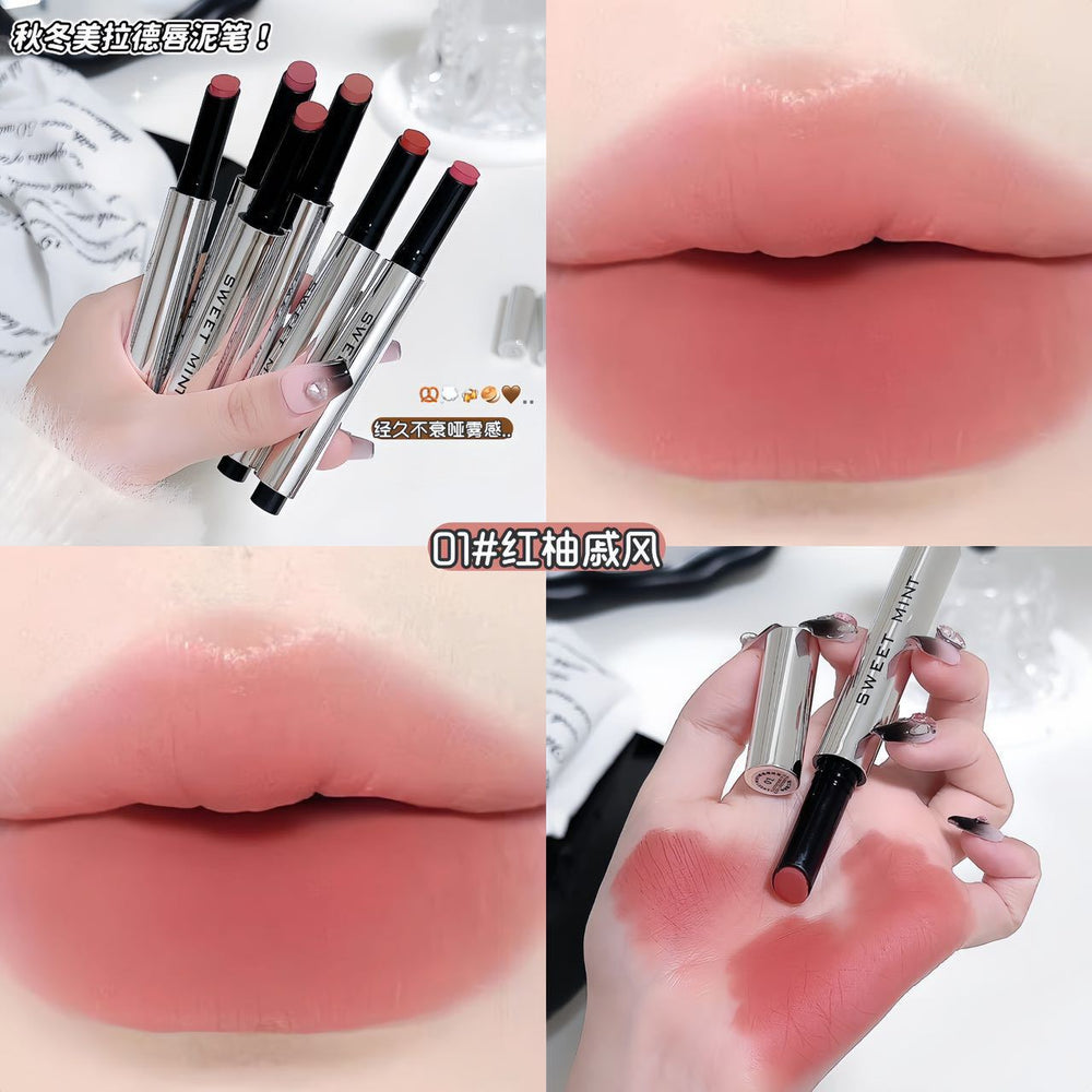 Sweet mint soft lip mud pen velvet matte matte not easy to fade fall and winter no makeup whitening lipstick pen