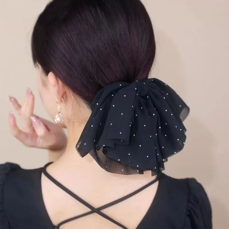 Gypsophila mesh bows hair clip classyelegant top clip half-tied hair back spring clip hair accessories for women