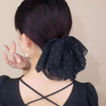 Gypsophila mesh bows hair clip classyelegant top clip half-tied hair back spring clip hair accessories for women