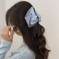 Satin shell triangle clip for women 2025new arrival hair clip back of head hair shark clip elegance half-tied hair clip headwear