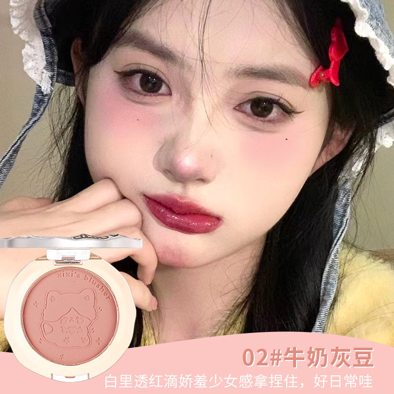 Xixi doll zai zai atmosphere blush single color shrink color expansion color peach matte enhance complexion contour rouge