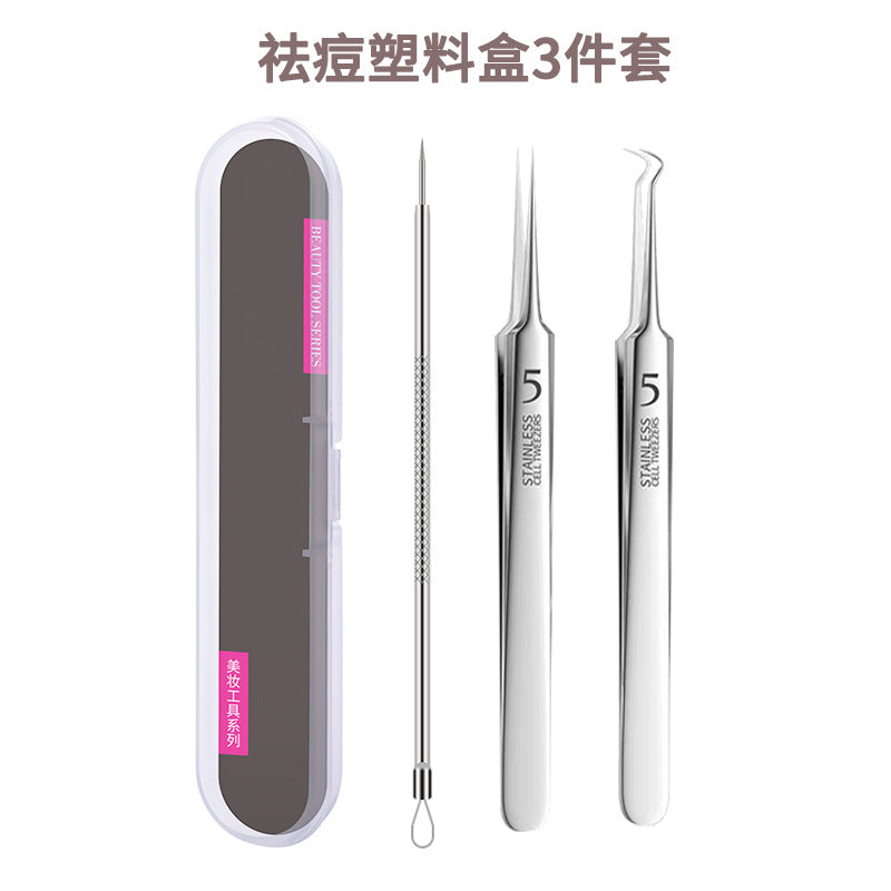 Blackhead remover kit with acne needle & tweezers - precision blackhead extractor & pimple popper tool