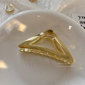 Classy metal triangle hairpin for women's back of head, elegant popular gripper, large shark clip, headwear