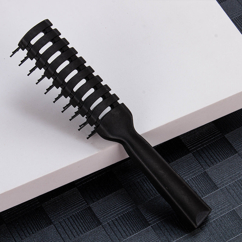 New arrivalmen oil head styling comb black plastic cut out comb fluffy styling nine-row comb scalp massage rib comb