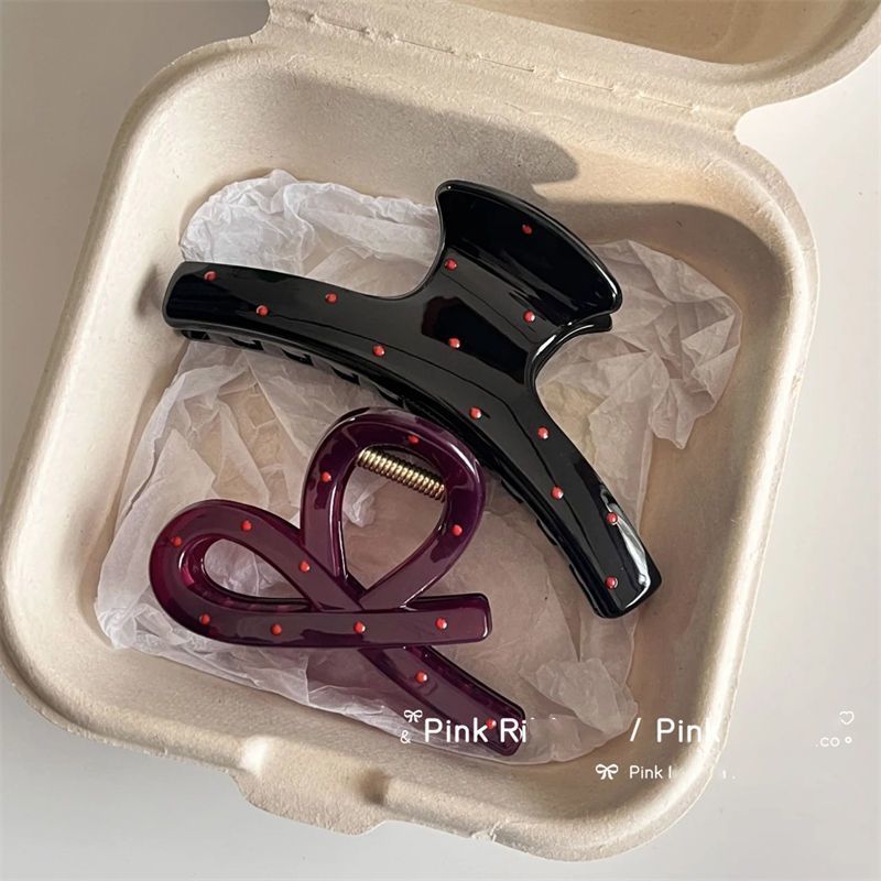 K-style sweet and cool polka dot easiest for match black gripper new arrivalelegant geometric hair clip casual hair shark clip hair gripper