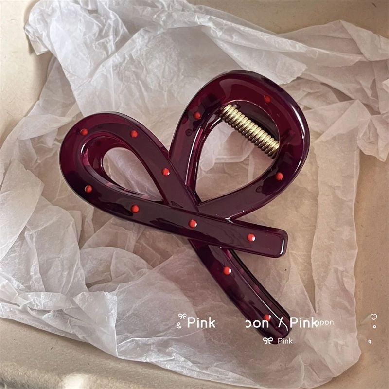 Frenchclassy polka dot golden gripper for women's back of head hair shark clip large elegance hairpin hairpin headwear