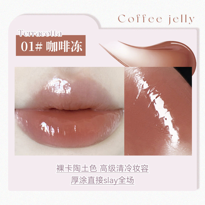 Novo glazed mirror solid lip gloss - hydrating, moisturizing, plumping, dewy, mirror finish, student-friendly, whitening, affordable lipstick
