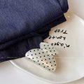 Retro french polka dot champagne color gripper elegant back of the head hair shark clip girl bows one-word clip
