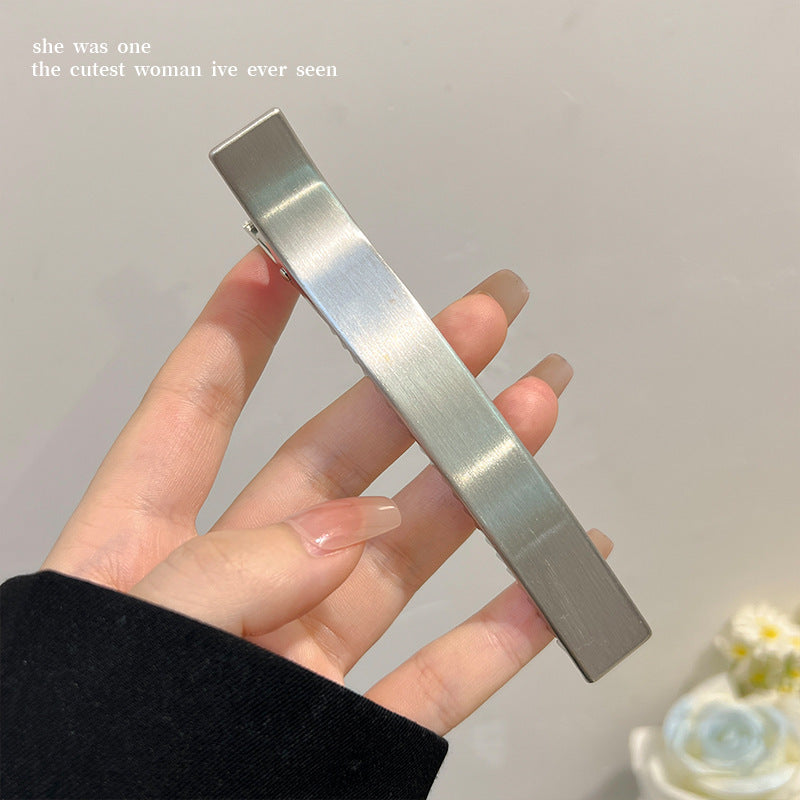 High-quality brushed metal hair clip, side clip, side bangs clip, hairpin, women's fashion new arrival one-word clip, headwear, hair accessories