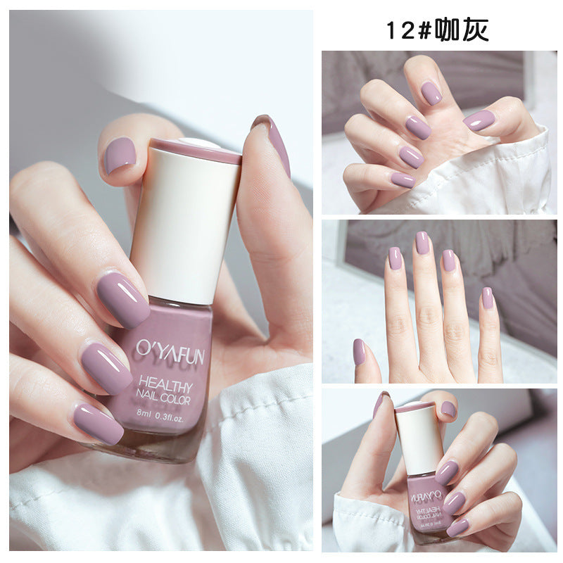 Ouyafei new arrival water-based nail polish 8ml no-bake peelable long-lasting quick-drying nail polish student peelable nail polish