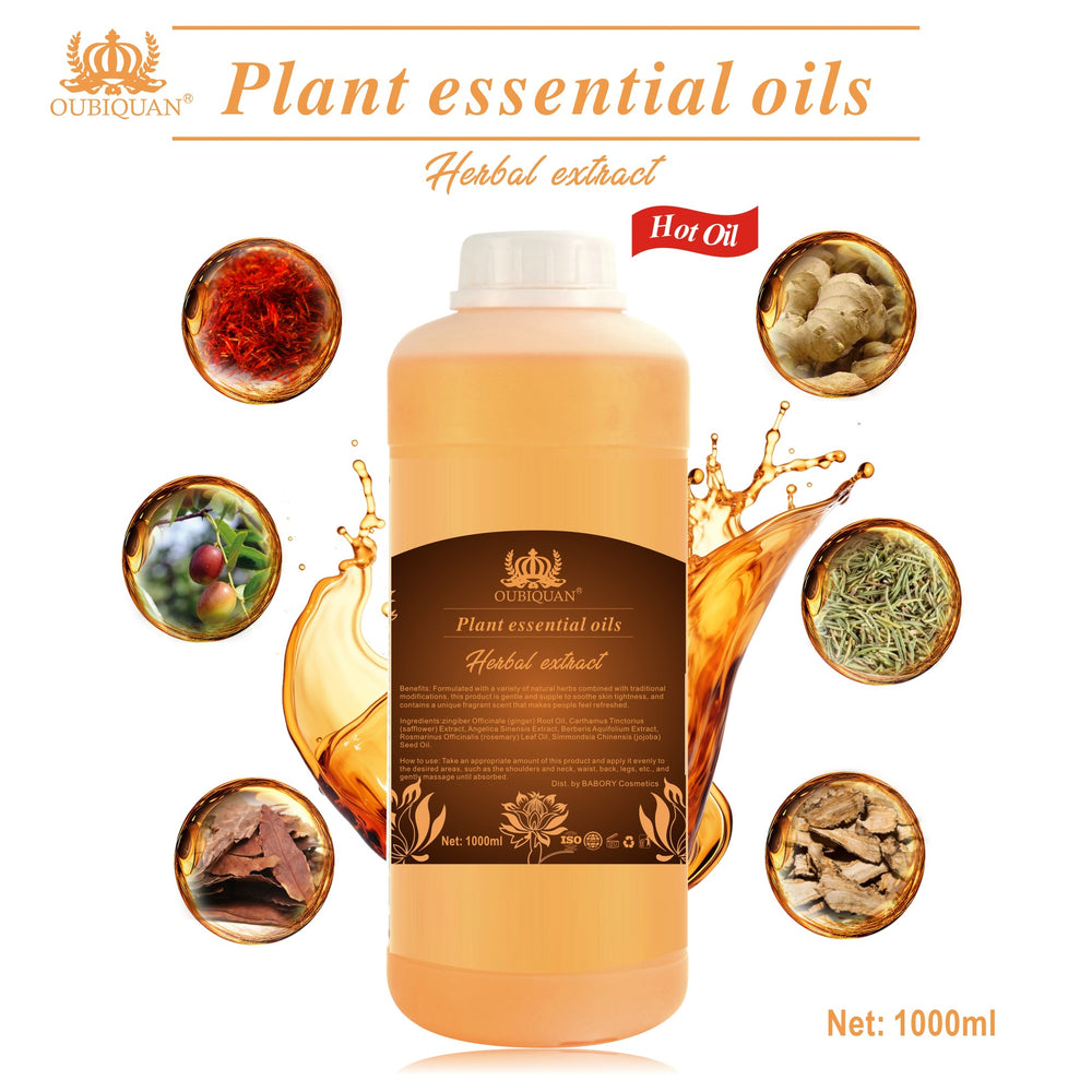 herbal compound plant massage essential oil 1000ml whole body massage and scraping oil to soothe meridians and activate meridians oil export
