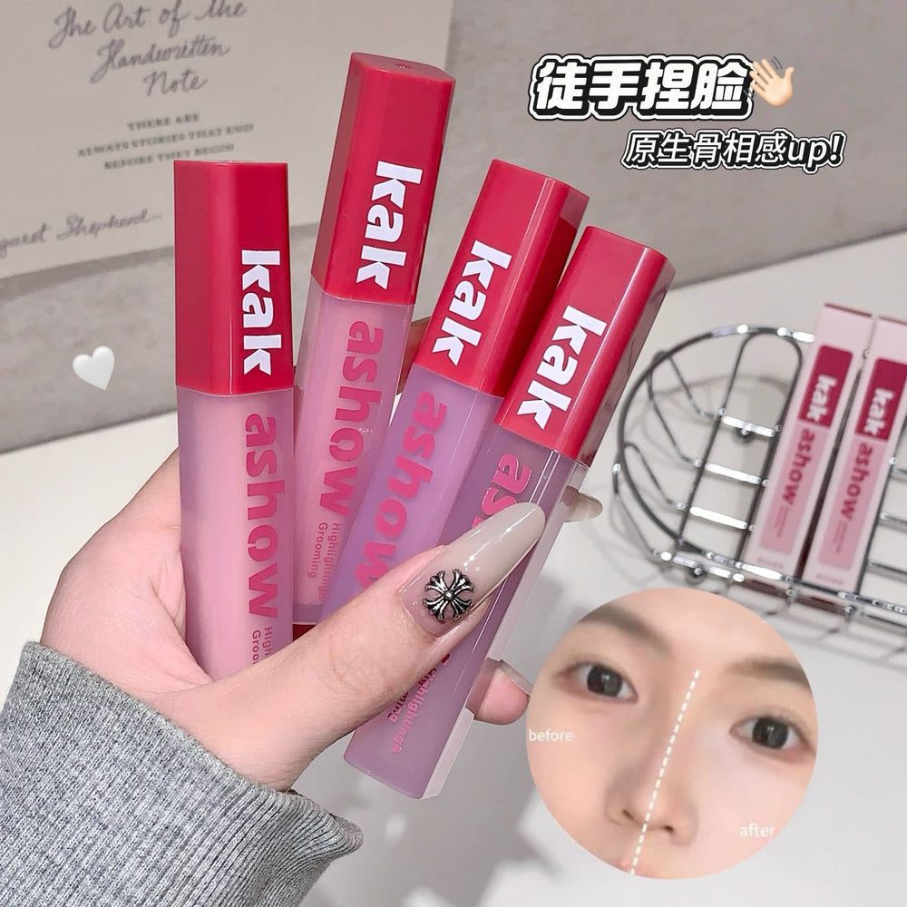 Kakashow sculpting & contouring liquid makeup - waterproof, 3d definition, nose shadow, highlight & brightening