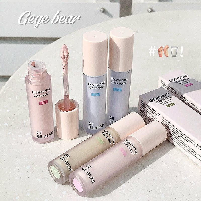 Gege bear brightening concealer, light and moist, covering acne marks, tear troughs, dark circles, long-lasting waterproof contouring liquid